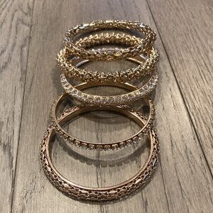 4 for $10 | 5 Gold Toned Bangle Bracelets